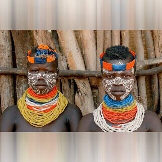 Body Paint Made of Chalk - Ethiopia